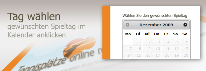 Wann wollen Sie spielen - Tag wählen